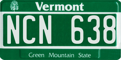 VT license plate NCN638