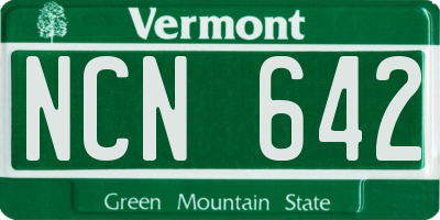 VT license plate NCN642