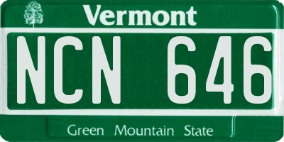 VT license plate NCN646