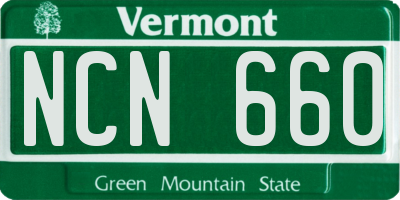 VT license plate NCN660