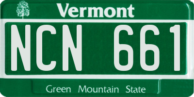 VT license plate NCN661