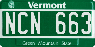 VT license plate NCN663