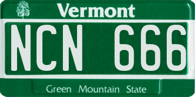 VT license plate NCN666
