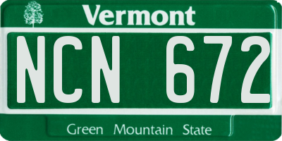 VT license plate NCN672