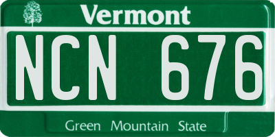 VT license plate NCN676
