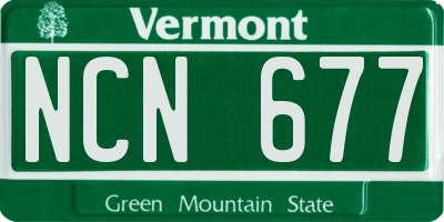 VT license plate NCN677