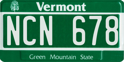 VT license plate NCN678