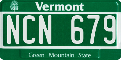 VT license plate NCN679