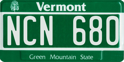VT license plate NCN680