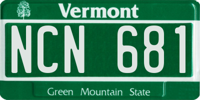 VT license plate NCN681