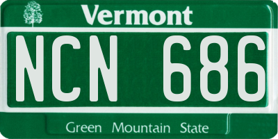 VT license plate NCN686