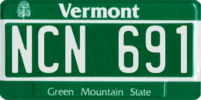 VT license plate NCN691