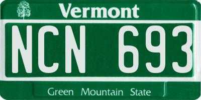 VT license plate NCN693