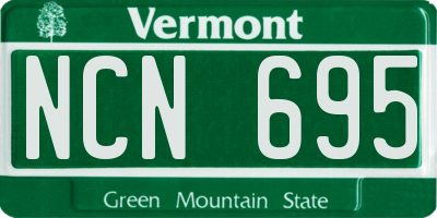 VT license plate NCN695
