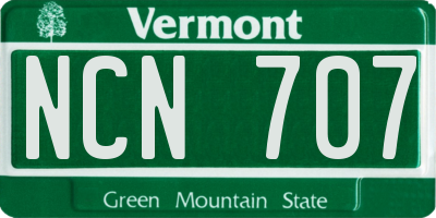 VT license plate NCN707