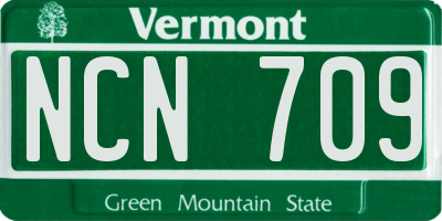 VT license plate NCN709