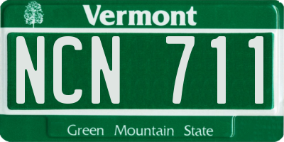 VT license plate NCN711