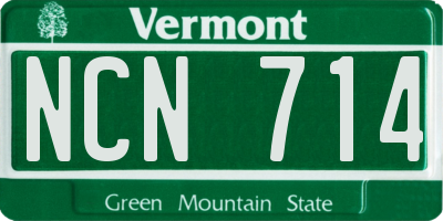 VT license plate NCN714
