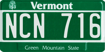 VT license plate NCN716