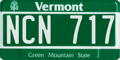 VT license plate NCN717