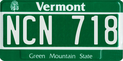VT license plate NCN718