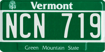 VT license plate NCN719