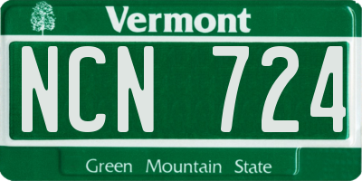 VT license plate NCN724