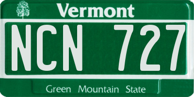 VT license plate NCN727