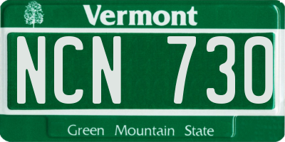 VT license plate NCN730