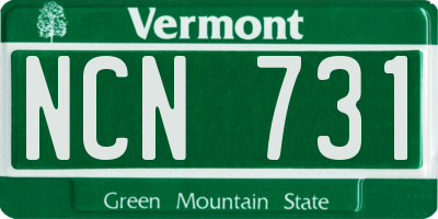 VT license plate NCN731