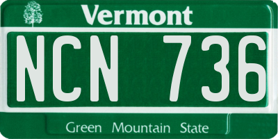 VT license plate NCN736
