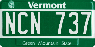VT license plate NCN737