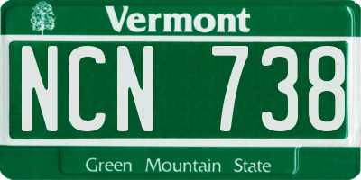 VT license plate NCN738