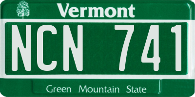 VT license plate NCN741