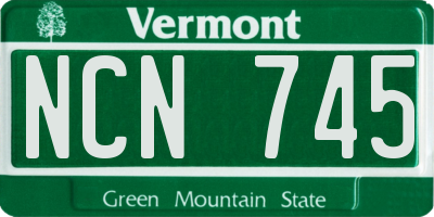 VT license plate NCN745