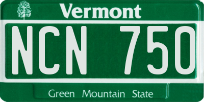 VT license plate NCN750