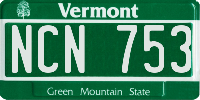 VT license plate NCN753