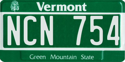 VT license plate NCN754