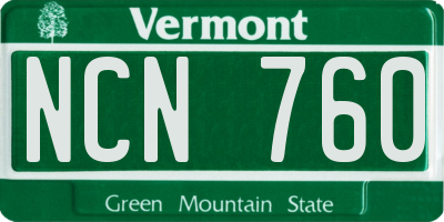 VT license plate NCN760