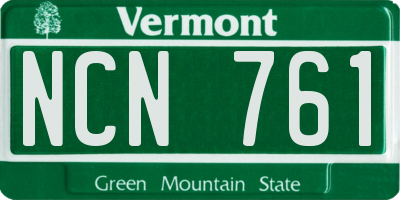 VT license plate NCN761