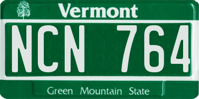 VT license plate NCN764