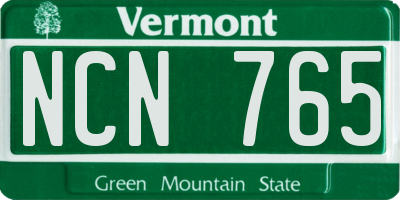 VT license plate NCN765