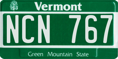 VT license plate NCN767