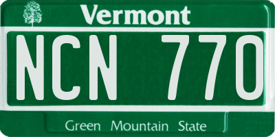 VT license plate NCN770