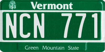 VT license plate NCN771
