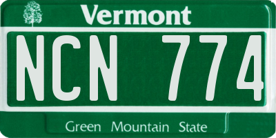 VT license plate NCN774