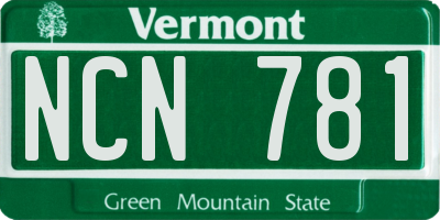 VT license plate NCN781