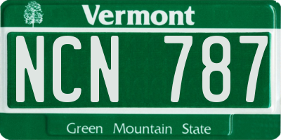 VT license plate NCN787