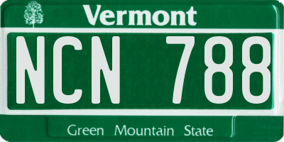 VT license plate NCN788