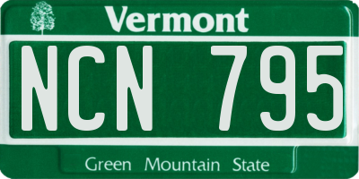 VT license plate NCN795